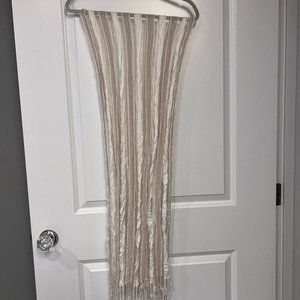Cream and Beige Striped Scarf/Shawl/Wrap